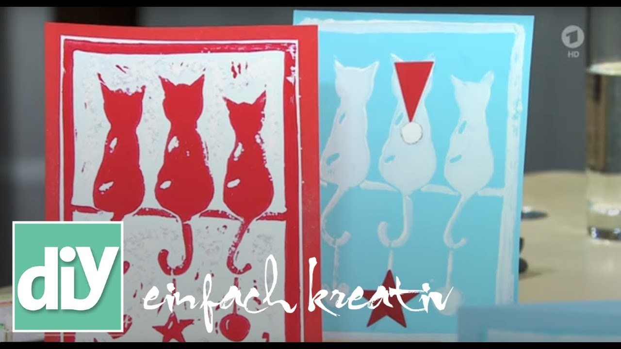 Linoldruck mit Katzenmotiv | DIY einfach kreativ