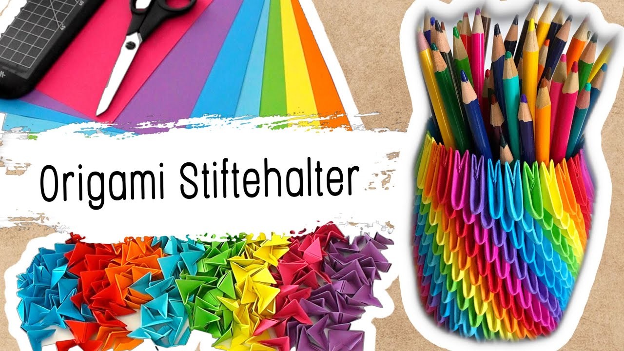 Origami Regenbogen Stiftehalter | GEFALTEN