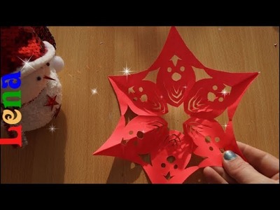 Schneeflocke falten zeichnen basteln als Wichtel - Christmas Gnomes DIY - как сделать снежинку