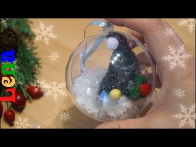 Schneekugel mit Wichtel basteln - Sock Gnome in Snowglobe DIY - гном  из носка в снежном шару