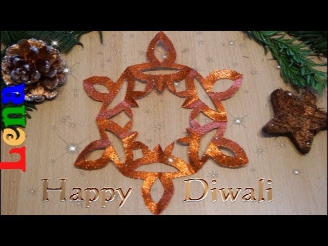 Teelicht Schneeflocke falten zeichnen basteln - How to make Diwali Snowflake - как сделать снежинку