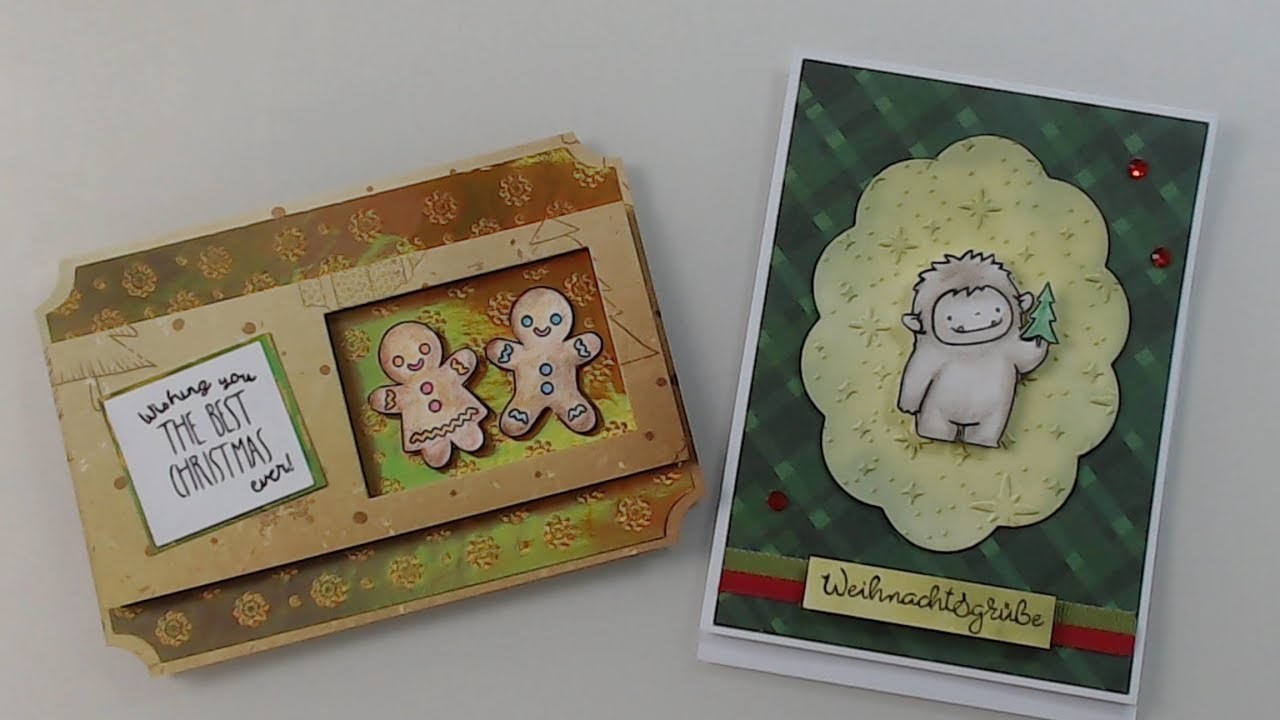 +++ Watch me Craft ++ 2 Weihnachtskarten mit Embossingfoldern und Papier vom Action +++