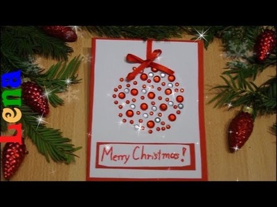 Weihnachtskarte mit Weihnachtsbaumkugel basteln - How to make christmas tree card DIY