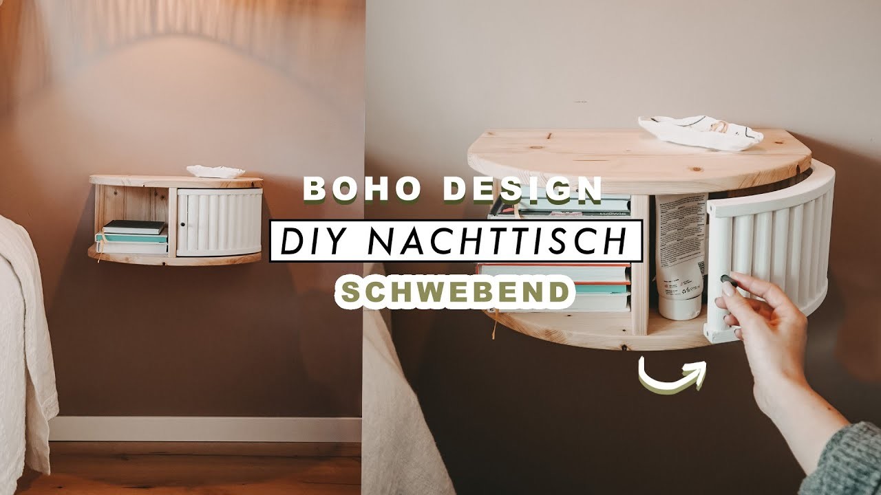 DIY schwebender Nachttisch im Boho & Scandi Stil - Nachtschrank selber bauen | EASY ALEX