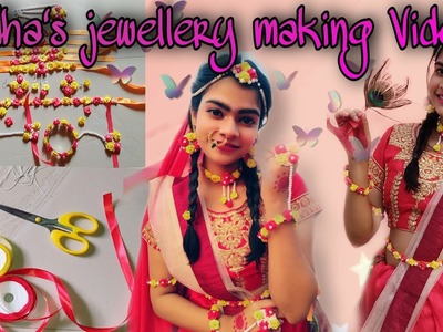 Radha's Jewellery Making || Haldi Flower Ornaments|| Radha krishna Title Song ||Tum Prem Ho Song
