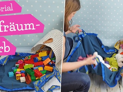 DIY Aufräum-Korb Spielzeug Utensilo | Clean-Up Bag SlideAway Swoop Bag Toys | Nähanleitung mommymade
