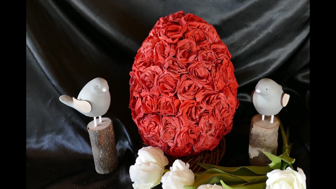 DIY XXL-Osterei – Blüten aus Filtertüten – spring decoration – dekoracje wiosenne