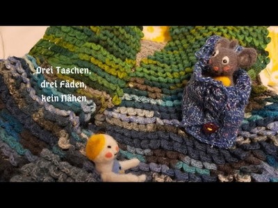Drei Taschen ohne vernähen, Anleitung zum kreativen Stricken