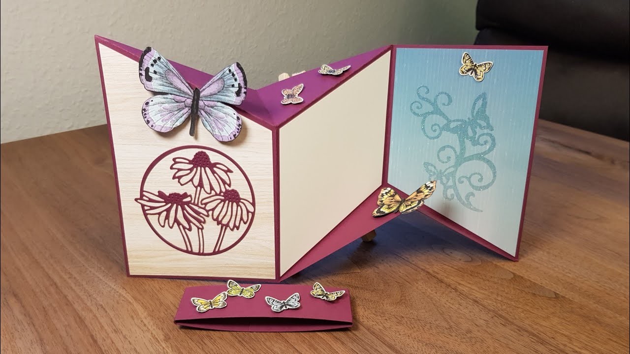 Miuri Fold Karte: Frühlingsgefühle mit Schmetterlingen