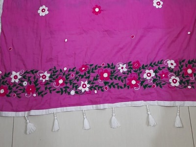 হাতের কাজের ফুলকারি ওরনা,.hand embroidery Phulkari dupatta.