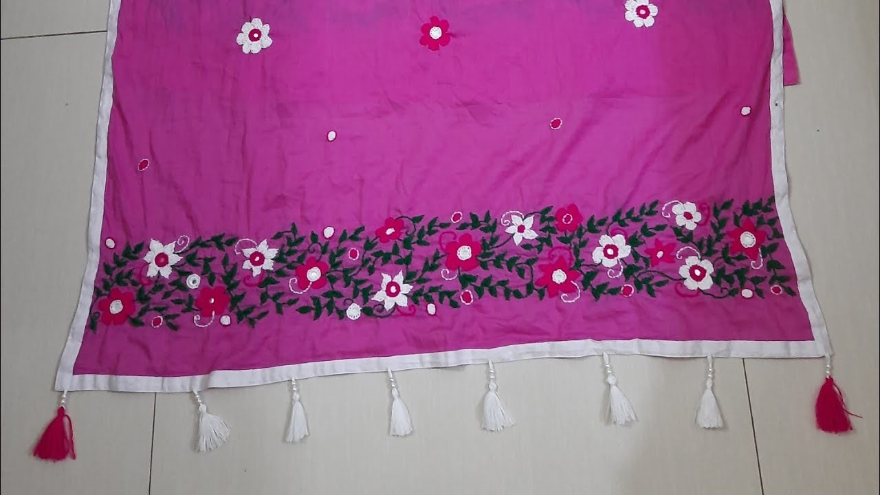 হাতের কাজের ফুলকারি ওরনা,.hand embroidery Phulkari dupatta.