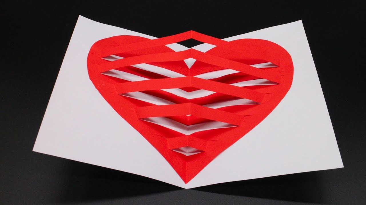 Basteln mit Papier 'Herzkarte' für Valentinstag, Muttertag, Geburtstag, Weihnachten & Hochzeit [W+]