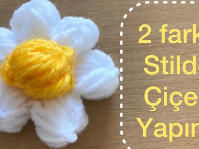 ÇİÇEKLİ HIRKA PAPATYASI papatya nasıl yapılır #çiçek #crop #flower #hırka #DIY #crochet #chunky