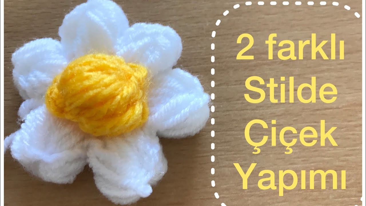 ÇİÇEKLİ HIRKA PAPATYASI papatya nasıl yapılır #çiçek #crop #flower #hırka #DIY #crochet #chunky