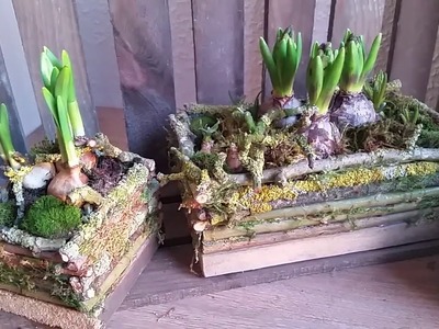 Frühjahrs-Deko Pflanz-Kiste aus Ästen basteln
