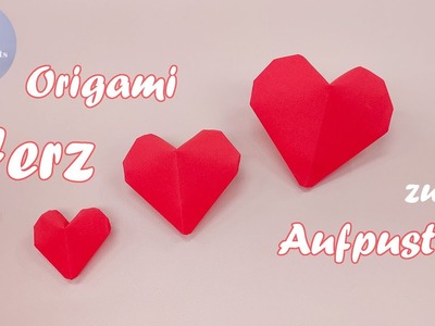 Herz zum Aufpusten♥️Valentinstag Geschenk♥️Muttertag Bastelidee♥️Falten mit Papier♥️Origami