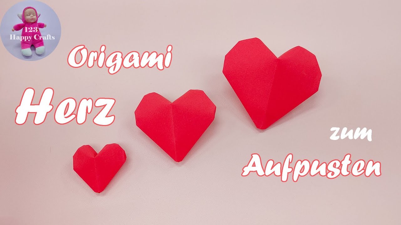 Herz zum Aufpusten♥️Valentinstag Geschenk♥️Muttertag Bastelidee♥️Falten mit Papier♥️Origami