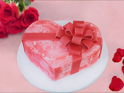 Herztorte zum Valentinstag - Mit Buttercreme und Fondant