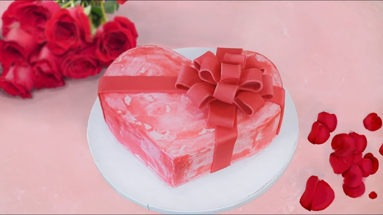 Herztorte zum Valentinstag - Mit Buttercreme und Fondant