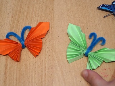 Kreativ mit Lena ???? Origami Schmetterling DIY ???? Easy Origami Butterfly DIY ???? ОРИГАМИ БАБОЧКА