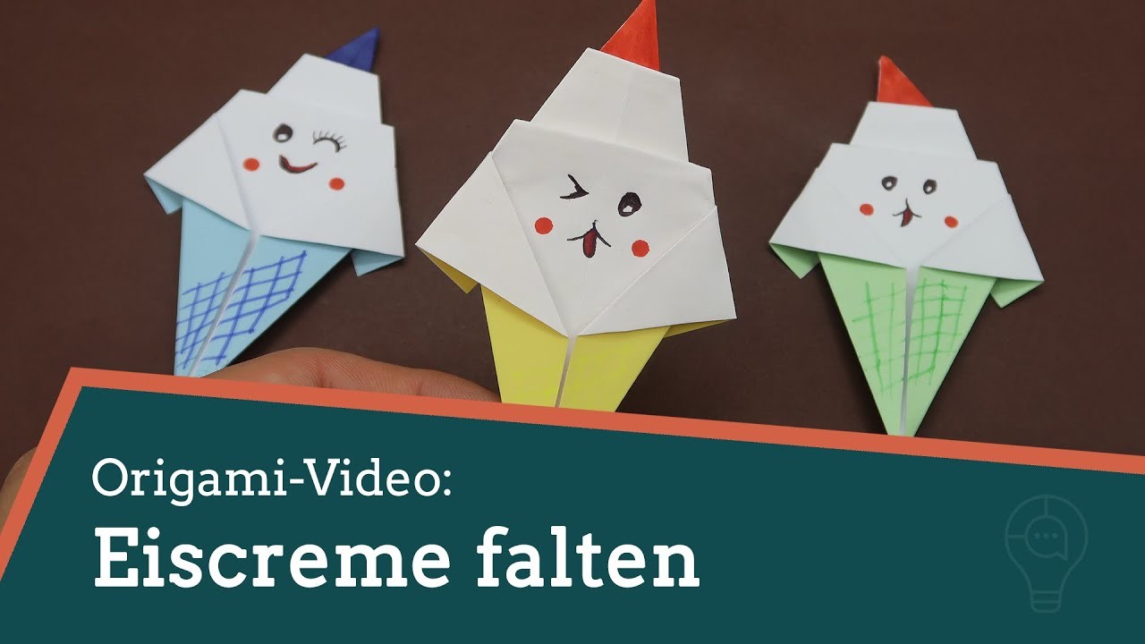 Origami: ???? Eiscreme aus Papier falten ????