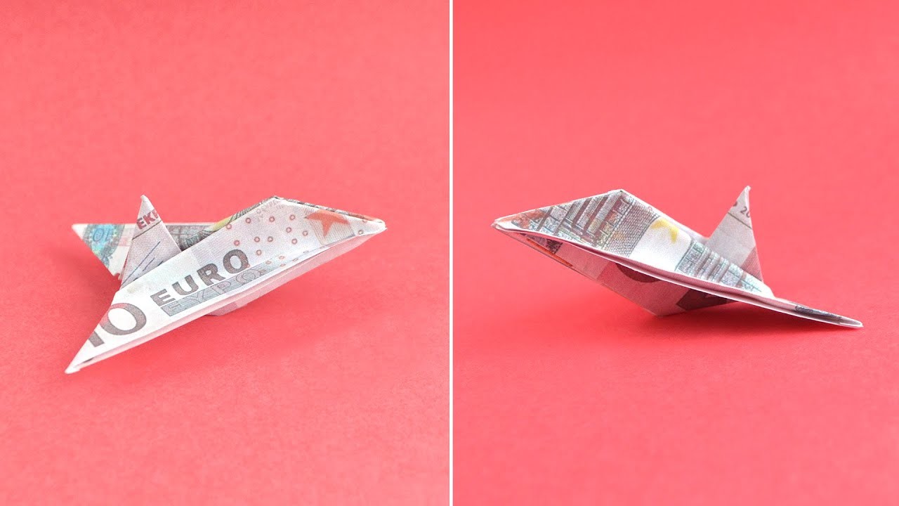 Origami FLUGZEUG Geldgeschenk GELD FALTEN | Geschenk | Money PLANE | Tutorial by Euro Origami