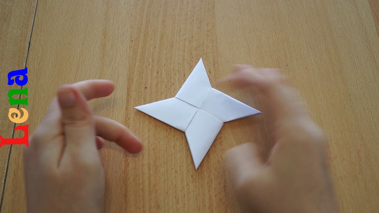 Origami Stern aus Papier basteln mit Lena ✨ How To Make a Paper Ninja Star (Shuriken)