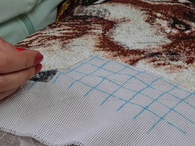 Perlenstickbild auf Keilrahmen spannen