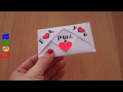 Zum Valentinstag Umschlag basteln ✉️ Pull Tab Valentines Day Envelope Card ✉️ Letter Folding Origami