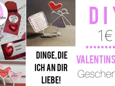 1€ Geschenke-Valentinstag oder nur so-Geschenk für den Freund, die Freundin, BFF, DIY gift for bff