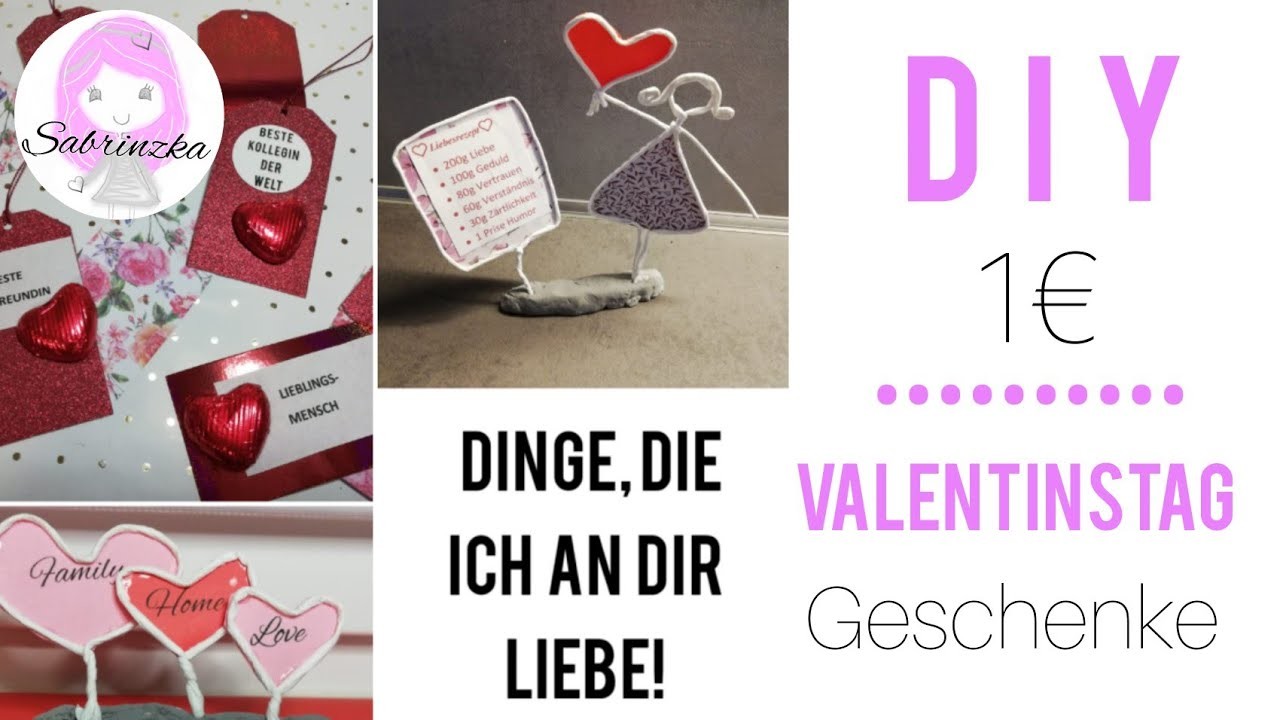 1€ Geschenke-Valentinstag oder nur so-Geschenk für den Freund, die Freundin, BFF, DIY gift for bff
