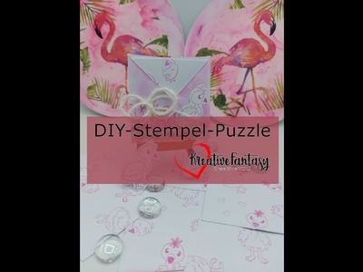 DIY-Puzzle, Geschenkidee - Stempelpuzzle Flamingo, individuell, kreativ & einfach #KreativeFantasy