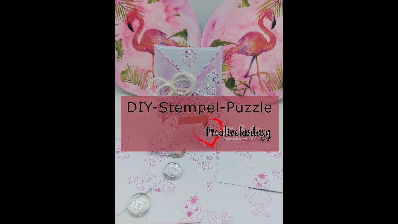 DIY-Puzzle, Geschenkidee - Stempelpuzzle Flamingo, individuell, kreativ & einfach #KreativeFantasy