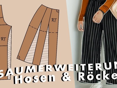 Hosengrundschnitt & Rockgrundschnitt ändern.Weites Bein & ausgestellter Rock durch Saumerweiterung