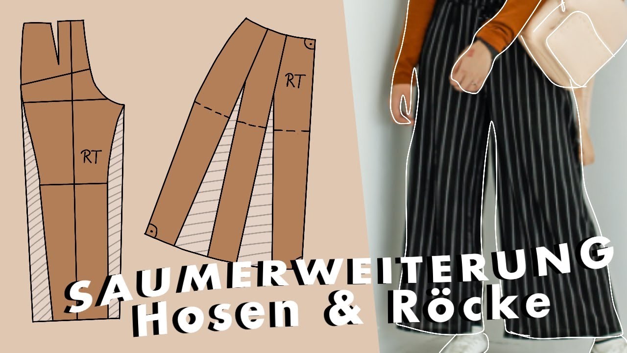 Hosengrundschnitt & Rockgrundschnitt ändern.Weites Bein & ausgestellter Rock durch Saumerweiterung