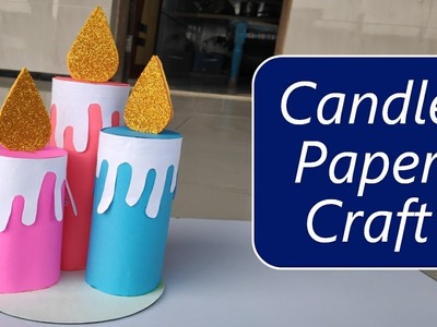 How To Make A Candle Paper Craft || Origami Paper Craft