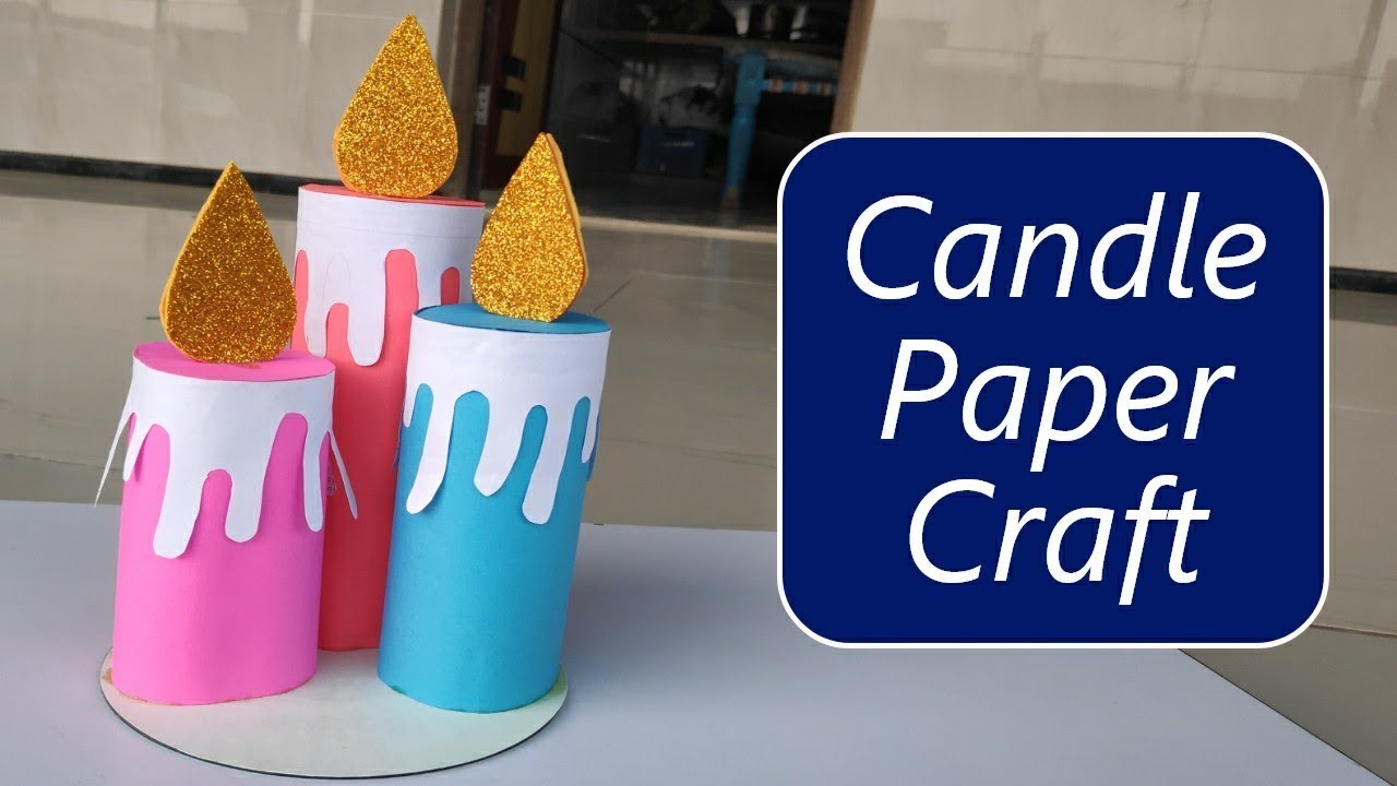 How To Make A Candle Paper Craft || Origami Paper Craft