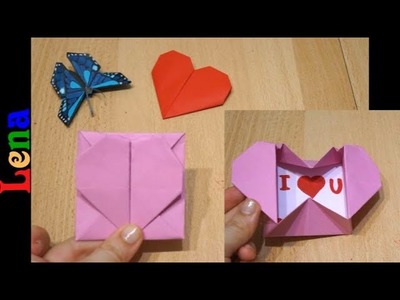Kreativ mit Lena ❤️ Origami: Herz-Box & Umschlag ❤️ Origami: Heart Box & Envelope ❤️ из бумаги