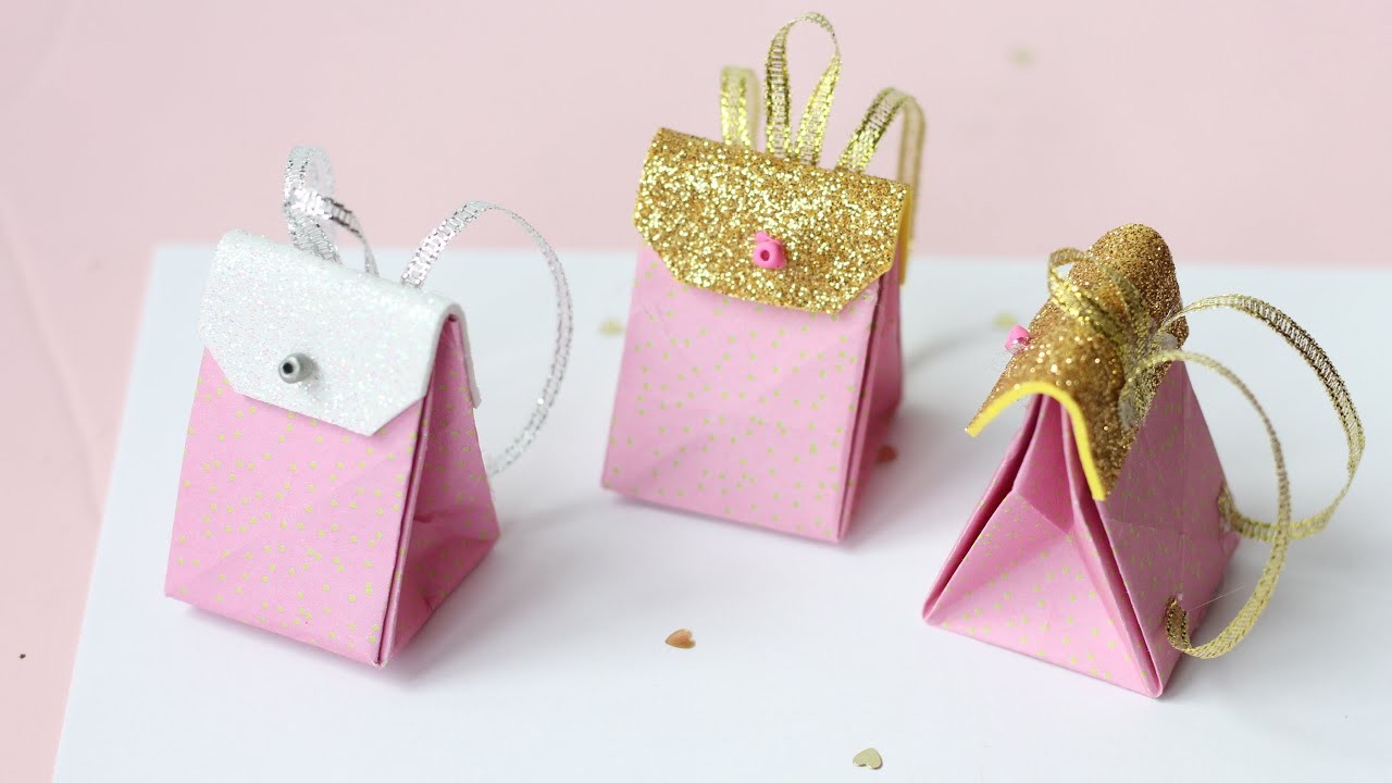 Mochila de papel miniatura - Origami