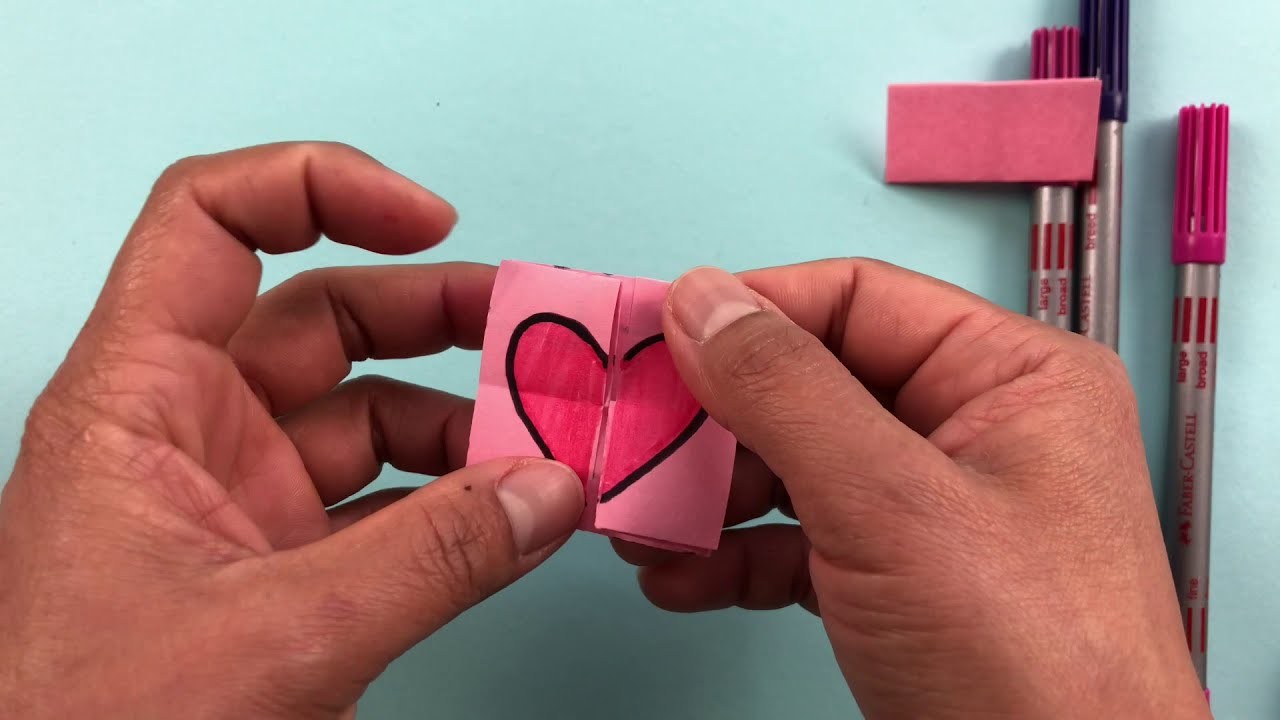 Schnelle Idee.  Papier falten - schönes Geschenk zum Valentinstag ohne Kosten selber machen