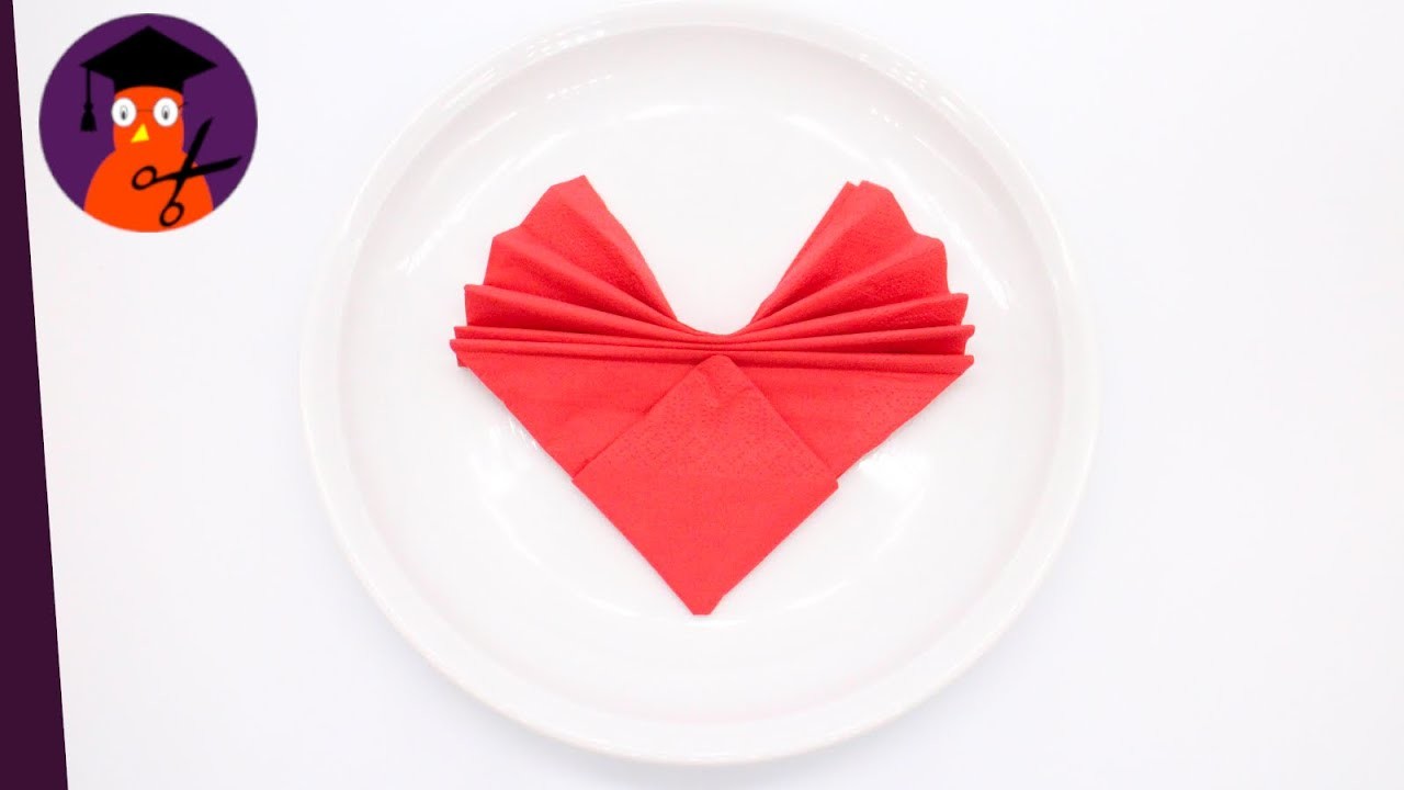 Servietten falten 'Herz' für Valentinstag, Muttertag, Geburtstag, Hochzeit & Weihnachten #wplus.tv
