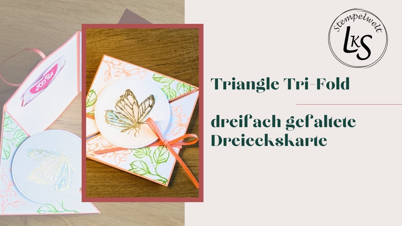Triangle Tri-Fold card - raffinierte Kartenform | dreifach gefaltete Dreiecks-Karte Anleitung