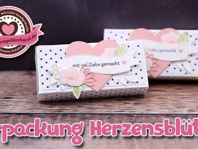 Tutorial: Ritter Sport Verpackung "Herzensblüten" mit Stampin' Up! Produkten
