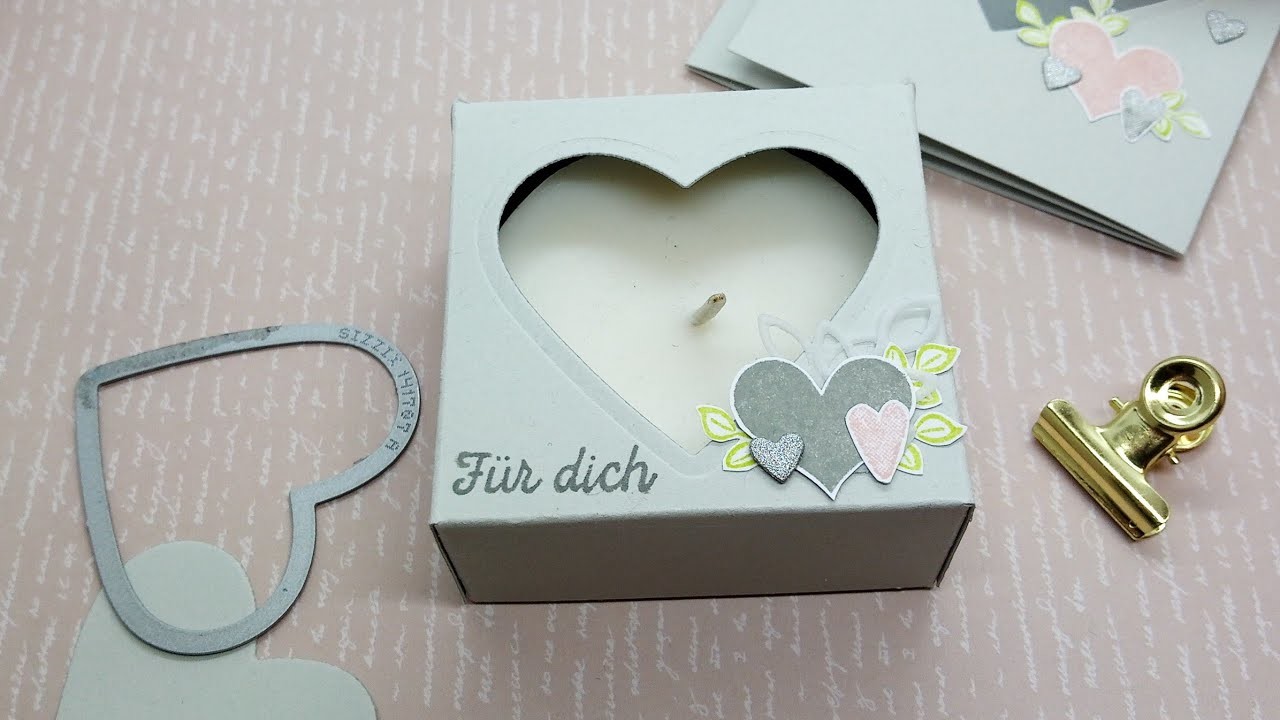 Tutorial• Teelicht mit geheimer Liebesbotschaft • Verpackung • Valentinsgeschenk