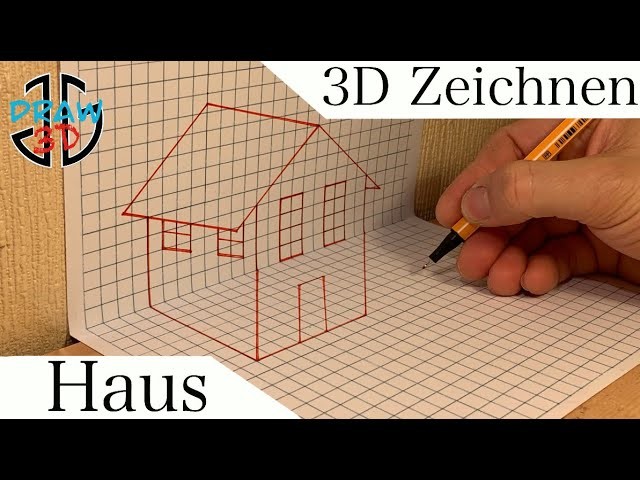 3D ZEICHNEN lernen für Anfänger wie zeichnet man ein Haus
