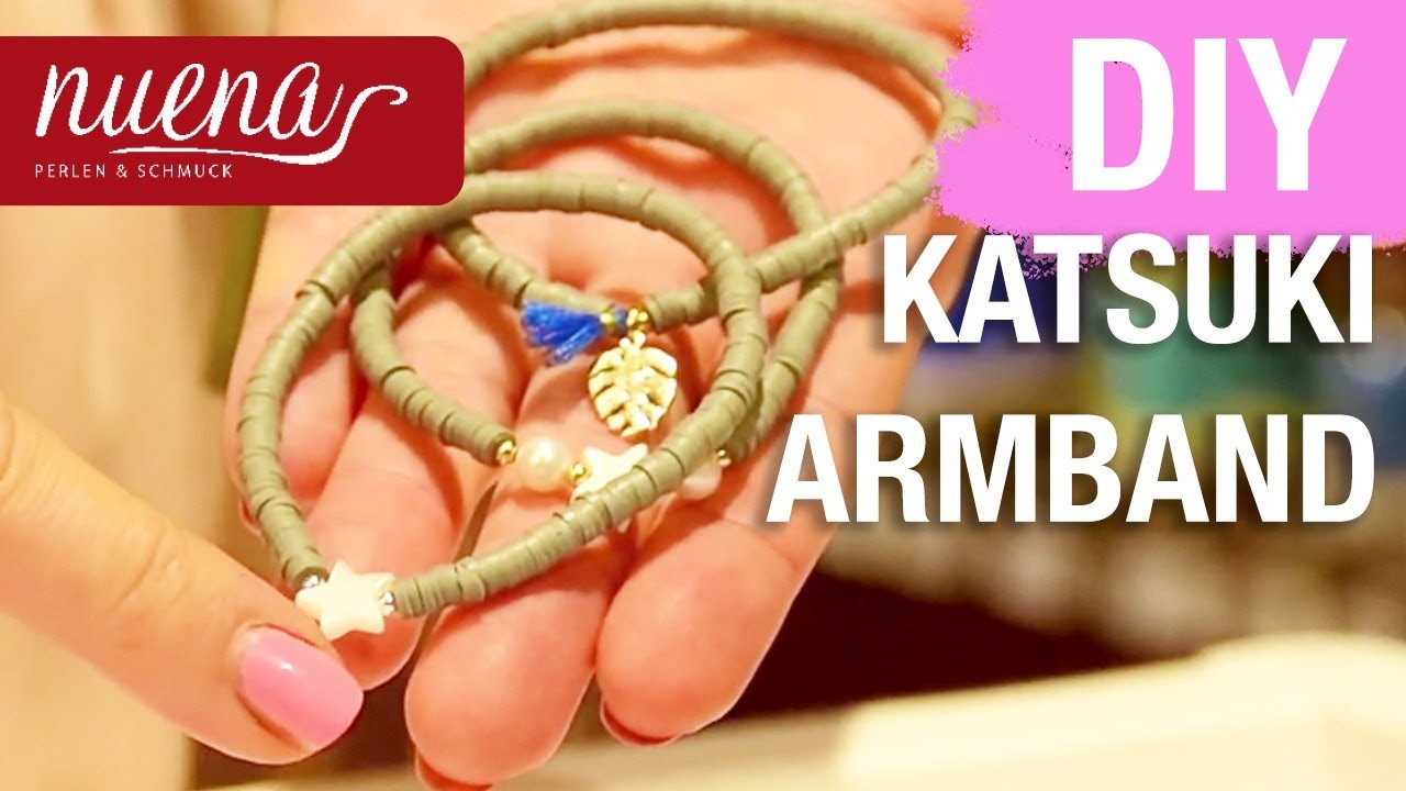 Armband selber machen - auf Gummiband mit Katsuki Perlen - DIY Schmuck Tutorial -  NUENA HAMBURG