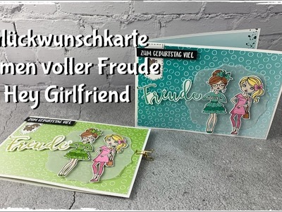 Blumen voller Freude - Hey Girlfriend - Glückwunschkarte für ein Geldgeschenk