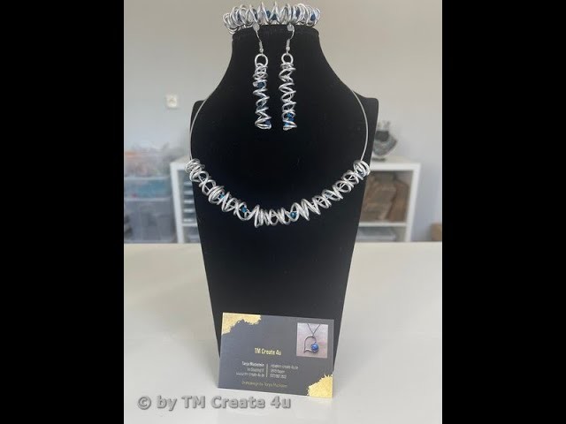 Kettenanhänger "Welle" - Aluminiumdraht