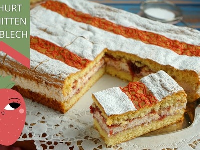 MEGA CREMIGER BLECHKUCHEN MIT JOGHURT CREME - Joghurtkuchen vom Blech - CREMIG, FLUFFIG, FRUCHTIG