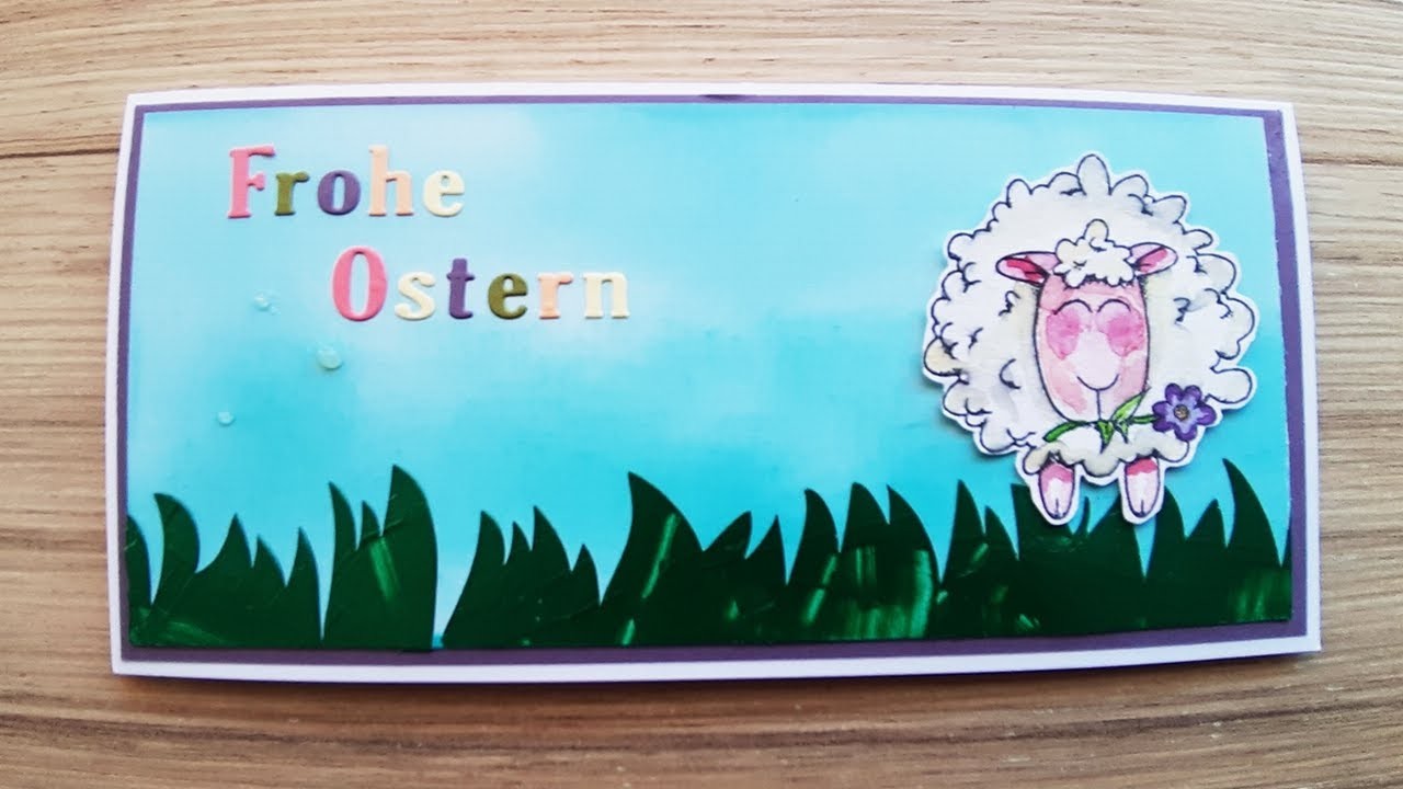 Uwe zeigts #22 Karte DIN Lang "Frohe Ostern" | Distress Oxide | Stencil Butter | little-eyelet